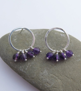 earrings, hoops and silver studs