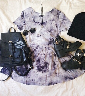 backpack, belt and black boots