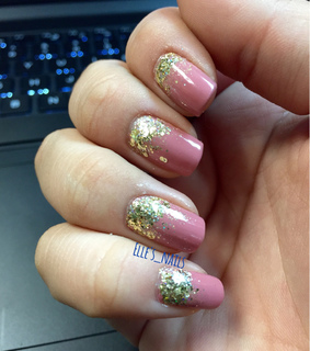 essie, glitter nails and gold