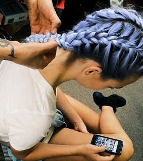 balayage, braids and girl