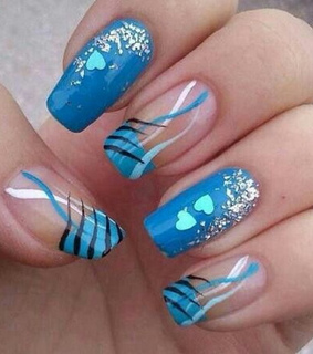 blue, nailart and nailpolish