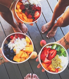 blueberry, coconut and fruit