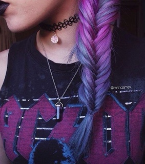 blue, braid and dyed