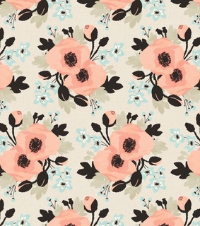 black, design and floral