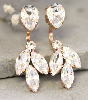 bridal, bridal earrings and cluster earrings