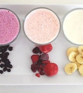 banana, berry and drink