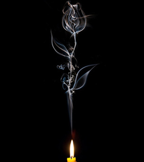 candle, fire and flower