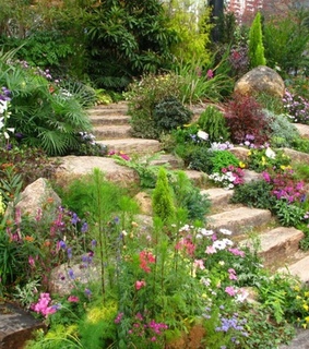 Garden Pathway, Garden Stairs Designs and Garden Stairs DIY