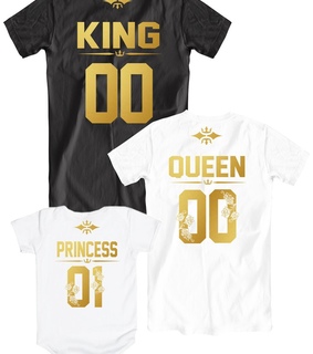 king queen princess shirts, king queen princess and matching family shirts