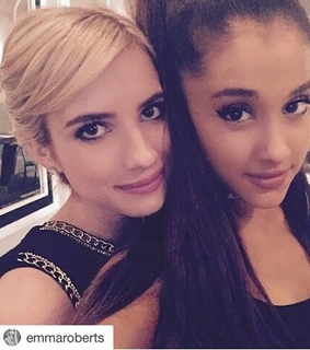 ariana grande, emma roberts and selfie