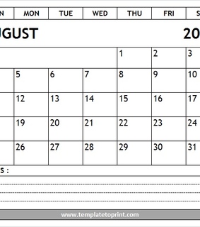 august, 2019 and August Calendar
