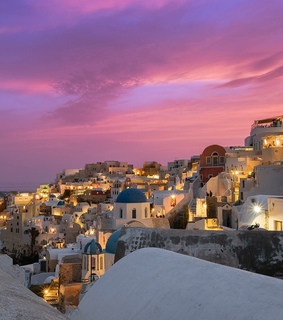 city, greece and night