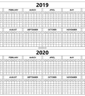 2019 2020 Calendar, 2019 2020 Calendar Printable and 2019 And 2020 Calendar
