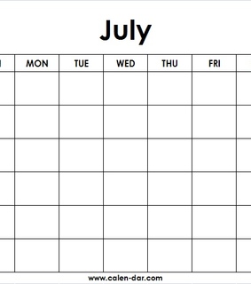 july, month of july and Blank Calendar