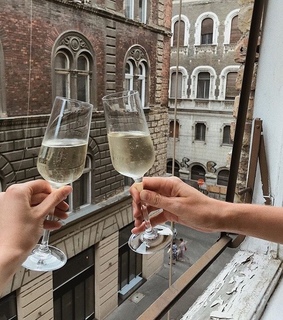 champagne, white wine and nature
