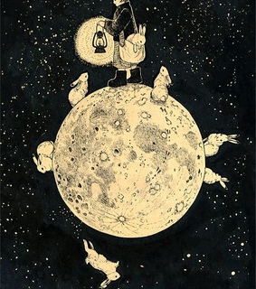 bunny, estrellas and moon