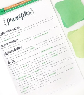 pretty notes, marketing notes and study inspo