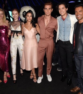 mark consuelos, vanessa morgan and lili reinhart