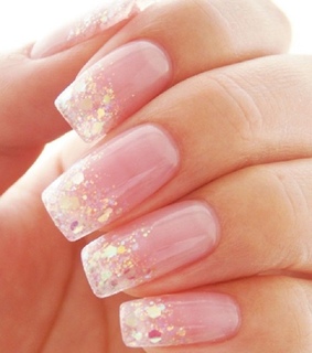 nails, french tips and sparkly french tips