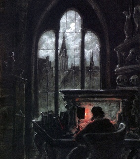 oil canvas, faust and dark aesthetics
