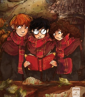 fall, ron weasley and golden trio