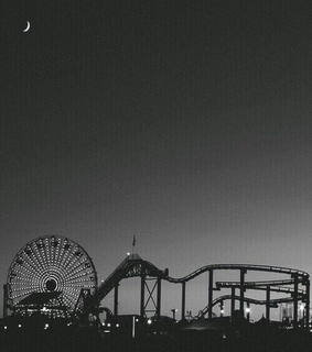 montagne russe, darkness and ferris wheel