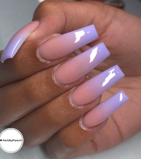 long nails, pink ombre and ombre