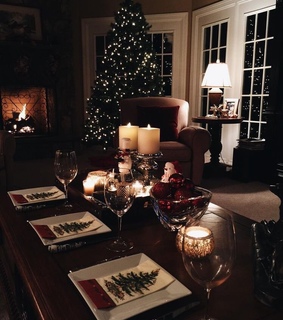 coffee, candle and snow