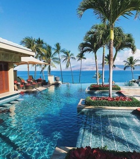 dreamy, pool view and pool house