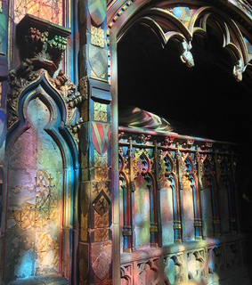 illuminated, cathedral and light