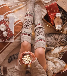 gifts, socks and christmassy