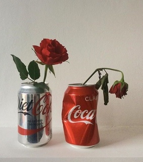 roses, cans and cola
