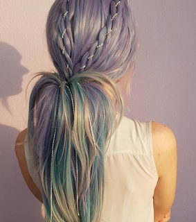 girl, colorful and hair