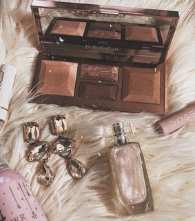 makeup, rose gold and glam