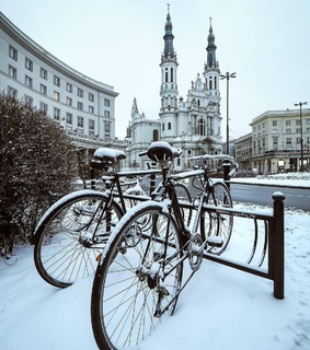 winter, poland and warsaw