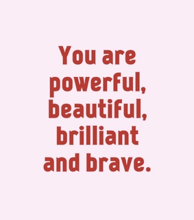 women, empowering and red text