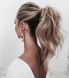 ponytail, sombre and hair color