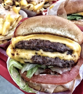 dinner, fries and hamburger