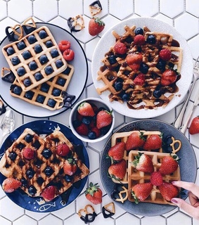 pancakes, strawberry and breakfast