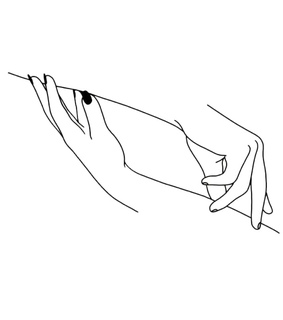 outline, hands and heart