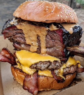 hamburger, dinner and meat