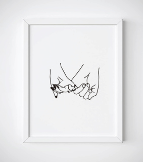 tumblr room decor, hands line art and etsy