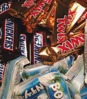 chocolat, bounty and choco cream