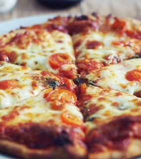 pizza, heart and fast