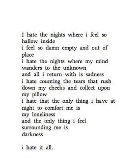 loneliness, i'm hurt and hurt