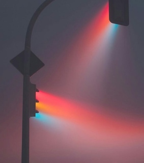 red, light and green