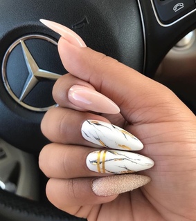 marble, dorado and nail ideas