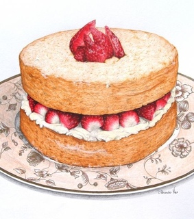 tea party, sponge cake and anime