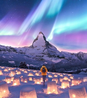 travel, winter and aurora boreal