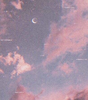 cloud, crescent moon and pink